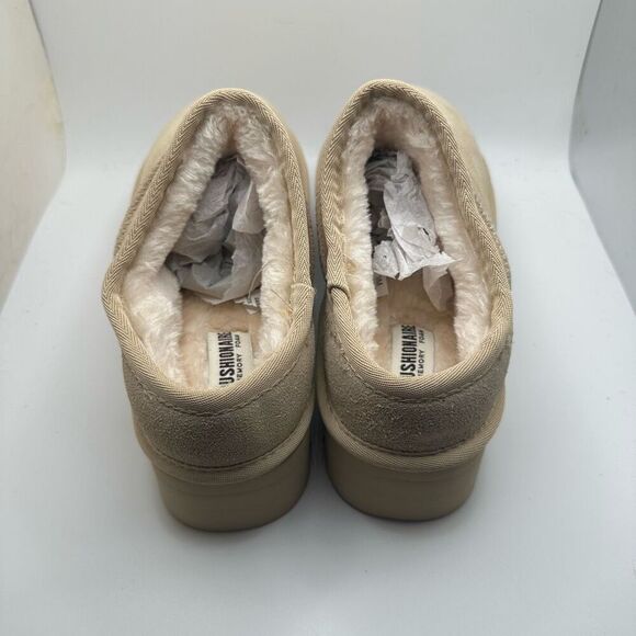 CUSHIONAIRE Women's Genuine Suede Cozy Mule Platform +Memory Foam 9 SAND NEW - Picture 4 of 7